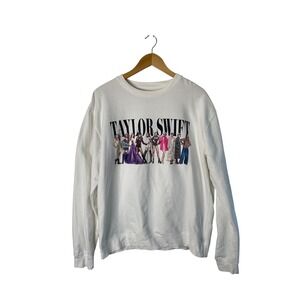 Taylor Swift Eras Tour Sweatshirt XL Official White Fleece Midnights